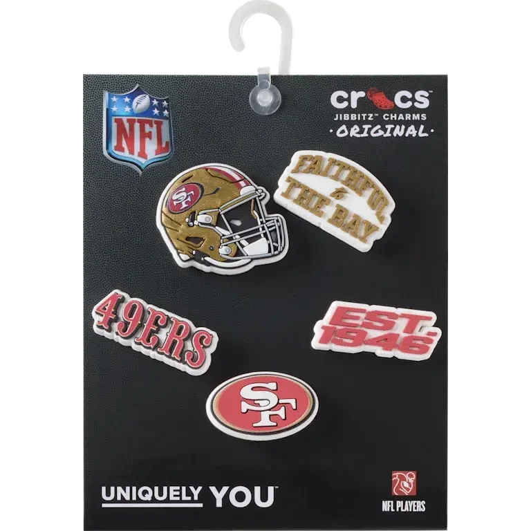 NFL San Francisco 49ers 5-pakkaus Jibbitz-kenkäkorut NFL San Francisco 49ers 5-pakkaus Jibbitz-kenkäkorut