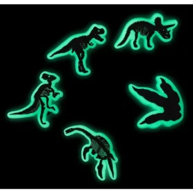 Pimeässä hohtava Dino 5-pakkaus Jibbitz-korut kenkäkoruina