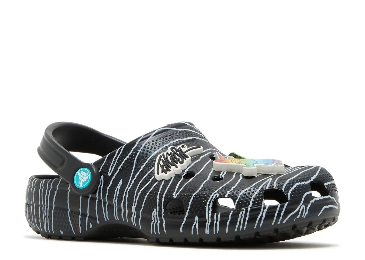 Ron English x Classic Clog Kids ’Party Animals – Zebra Black’ Ron English x Classic Clog Kids ’Party Animals – Zebra Black’