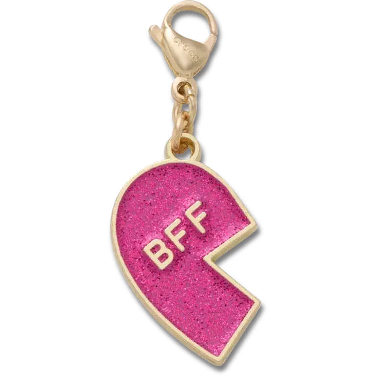 Vaaleanpunainen Glitter-BFF-koriste, vasen Jibbitz-kenkäkoru Vaaleanpunainen Glitter-BFF-koriste, vasen Jibbitz-kenkäkoru