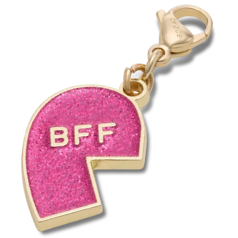 Vaaleanpunainen Glitter-BFF-koriste, vasen Jibbitz-kenkäkoru Vaaleanpunainen Glitter-BFF-koriste, vasen Jibbitz-kenkäkoru